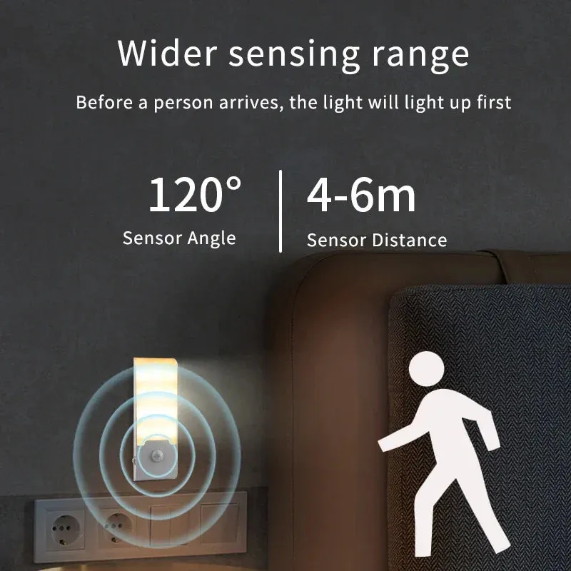 LED Night Light with Motion Sensor, Rechargeable Magnetic Lamp for Cabinet, Closet, Stairs, Hallway, Bedroom, and Kitchen