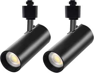 LED Track Lighting Heads, 2-Lights 4000K Natural White 25W Dimmable Track Lights Head with Single-Circuit H Type Track Light Rails，Ceiling Spotlight Fixture for Indoor Home Commercial