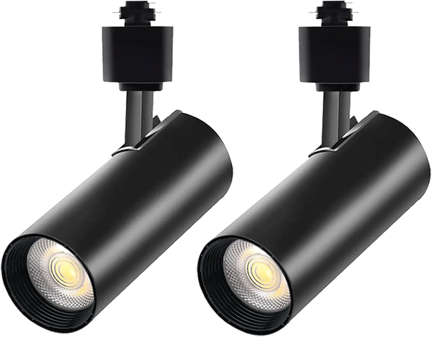 LED Track Lighting Heads, 2-Lights 4000K Natural White 25W Dimmable Track Lights Head with Single-Circuit H Type Track Light Rails，Ceiling Spotlight Fixture for Indoor Home Commercial