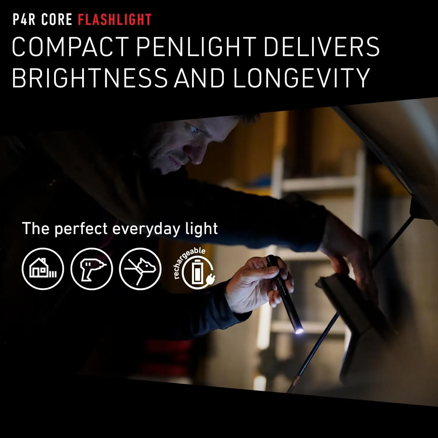 Ledlenser, P4R Core Rechargeable Pen Light, 200 Lumens, Advanced Focus System
