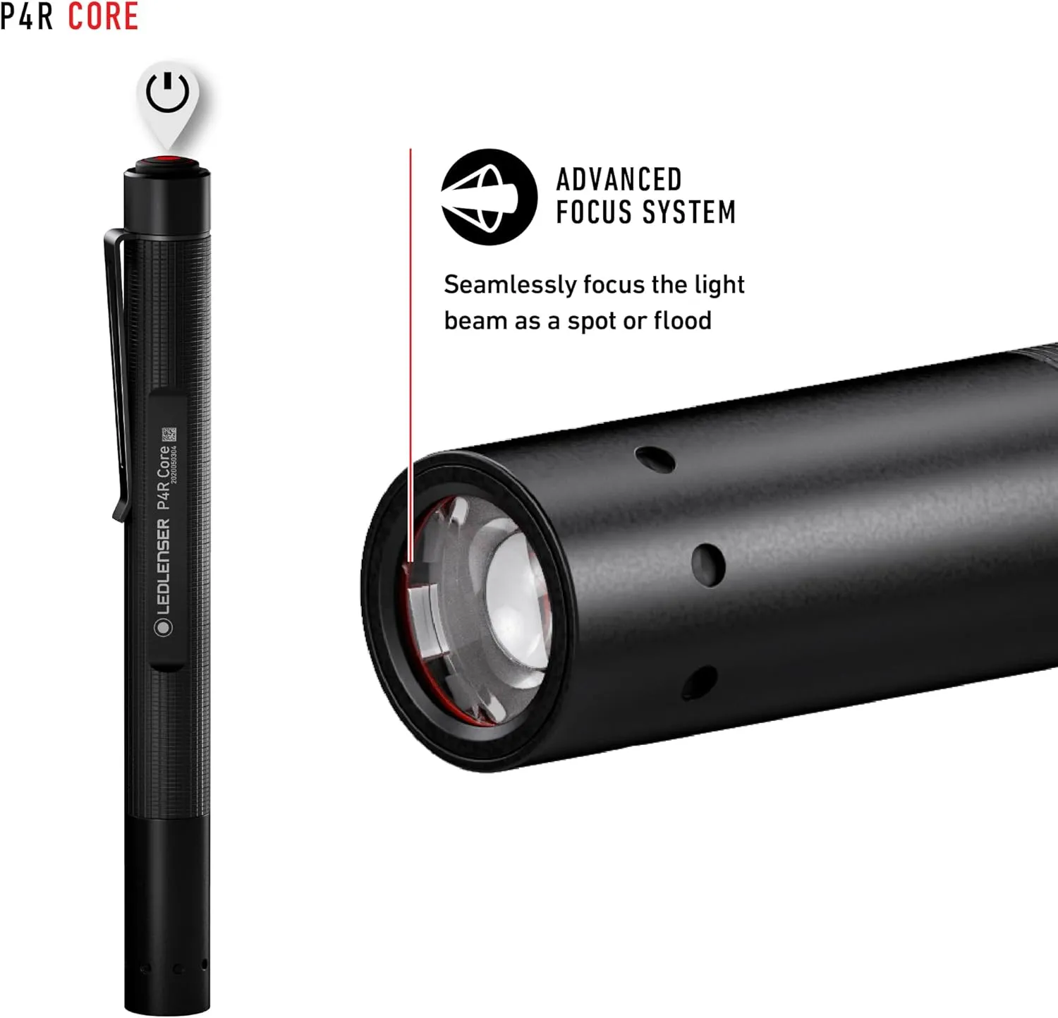 Ledlenser, P4R Core Rechargeable Pen Light, 200 Lumens, Advanced Focus System