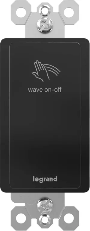 Legrand radiant RSWV203 20 Amp Wave Touchless Motion Sensor Light, 3-Way, Black (1 Count)