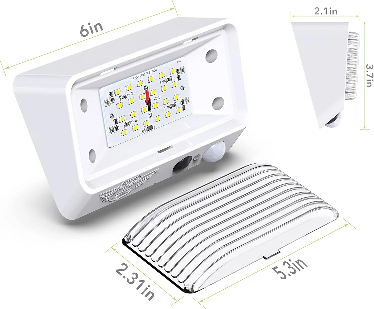 Leisure LED RV Exterior Motion Sensor Porch Utility Light 12v 300 LM Lighting Fixture. Replacement Lighting for RVs, Trailers Campers 5th Wheels White Base (White)