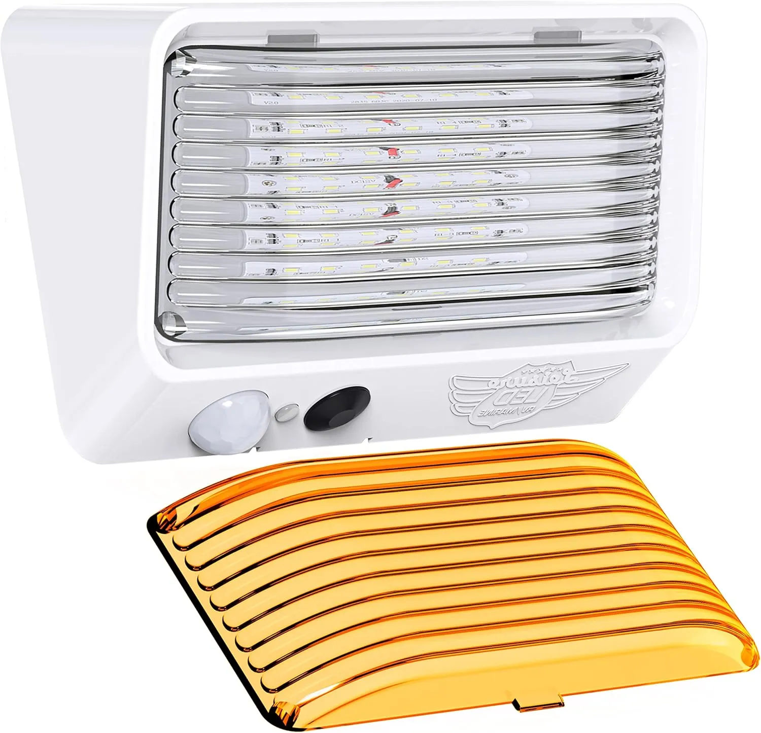 Leisure LED RV Exterior Motion Sensor Porch Utility Light 12v 300 LM Lighting Fixture. Replacement Lighting for RVs, Trailers Campers 5th Wheels White Base (White)