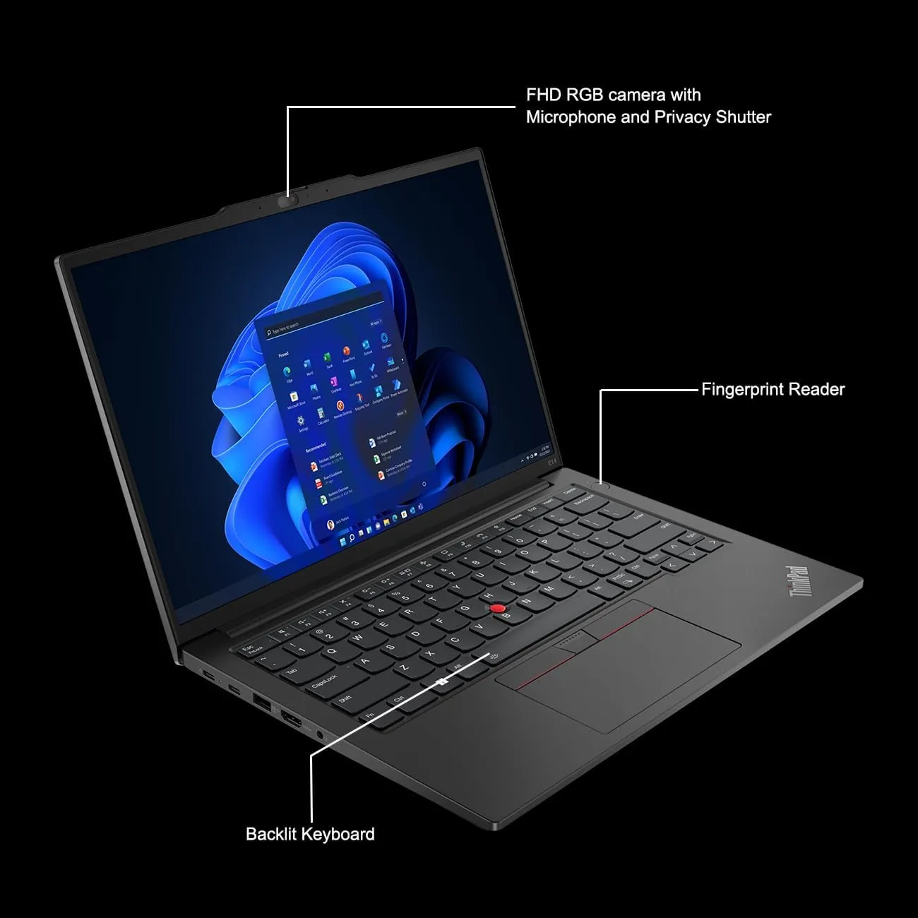 Lenovo ThinkPad E14 Gen 5 Business Laptop (14" FHD  Anti-glare, Intel 10-Core i7-1355U, 40GB RAM, 1TB SSD) Backlit, Fingerprint, Fast Charge, 1080p RGB Webcam, Wi-Fi 6, Win 11 Pro w/ Copilot