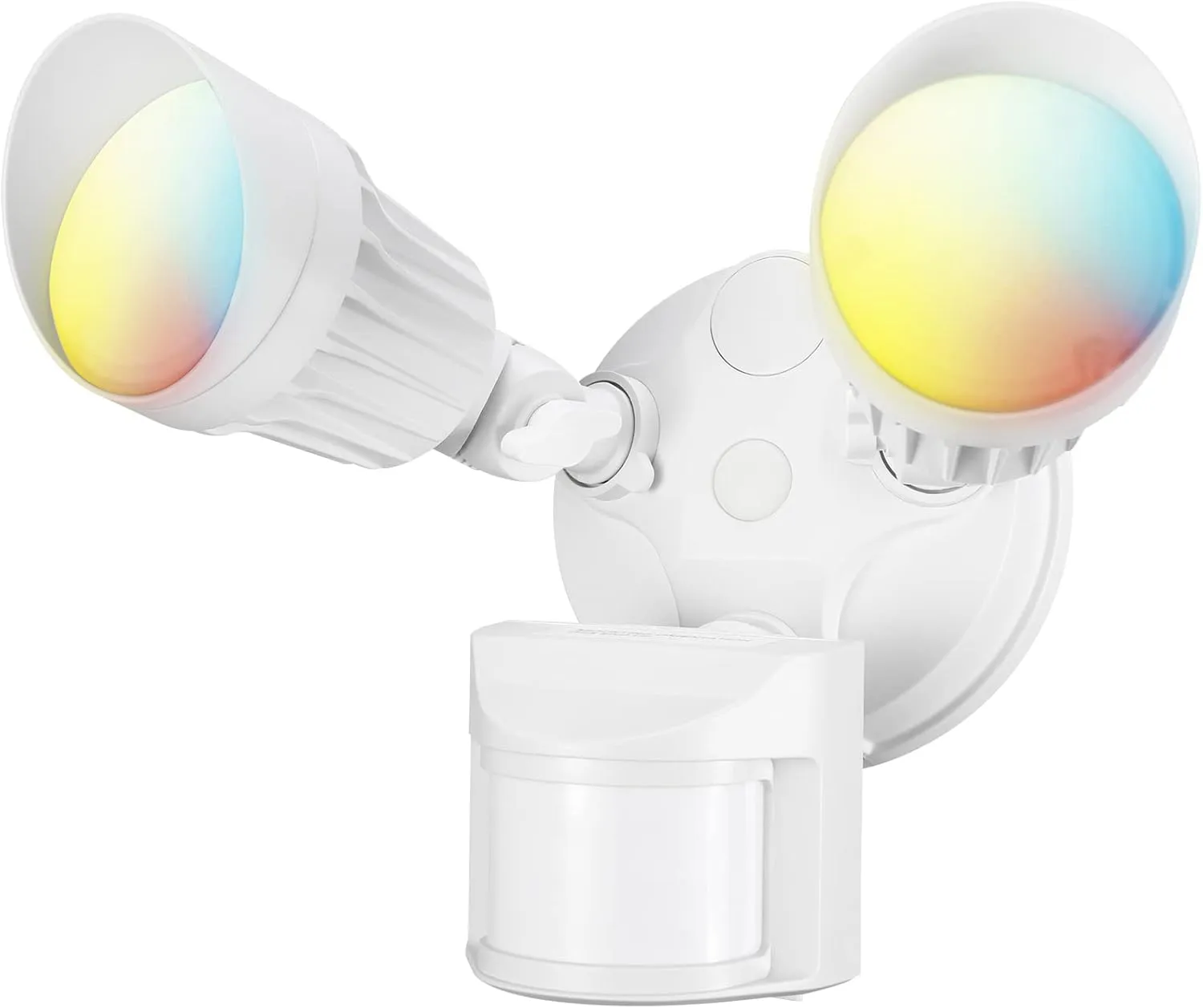 LEONLITE 3CCT LED Security Light, Motion Sensor Flood Lights Outdoor, Aluminum, 3 Modes Motion Detector Dusk to Dawn Switch Control, 3000K/4000K/5000K Selectable, IP65, Adjustable 2-Head, ETL, White
