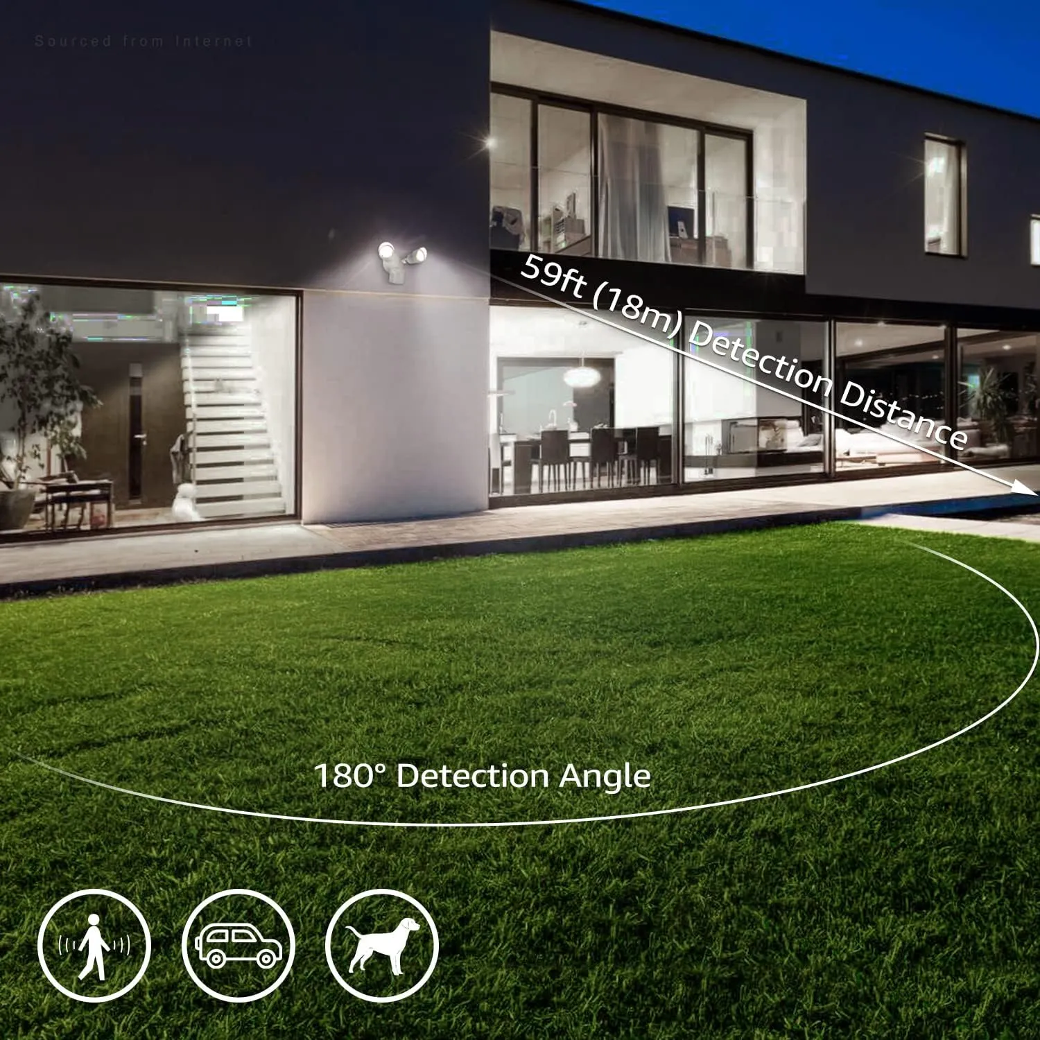LEONLITE 3CCT LED Security Light, Motion Sensor Flood Lights Outdoor, Aluminum, 3 Modes Motion Detector Dusk to Dawn Switch Control, 3000K/4000K/5000K Selectable, IP65, Adjustable 2-Head, ETL, White
