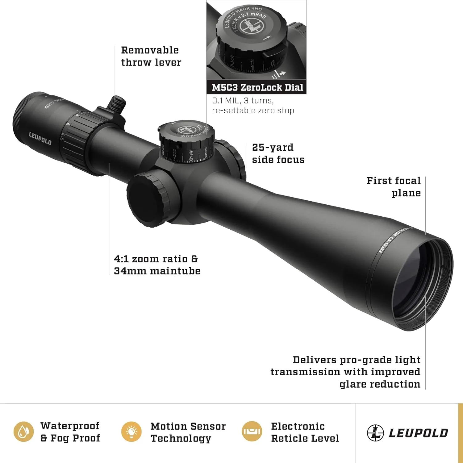 Leupold Mark 4HD 4.5-18x52 (34mm) Riflescope