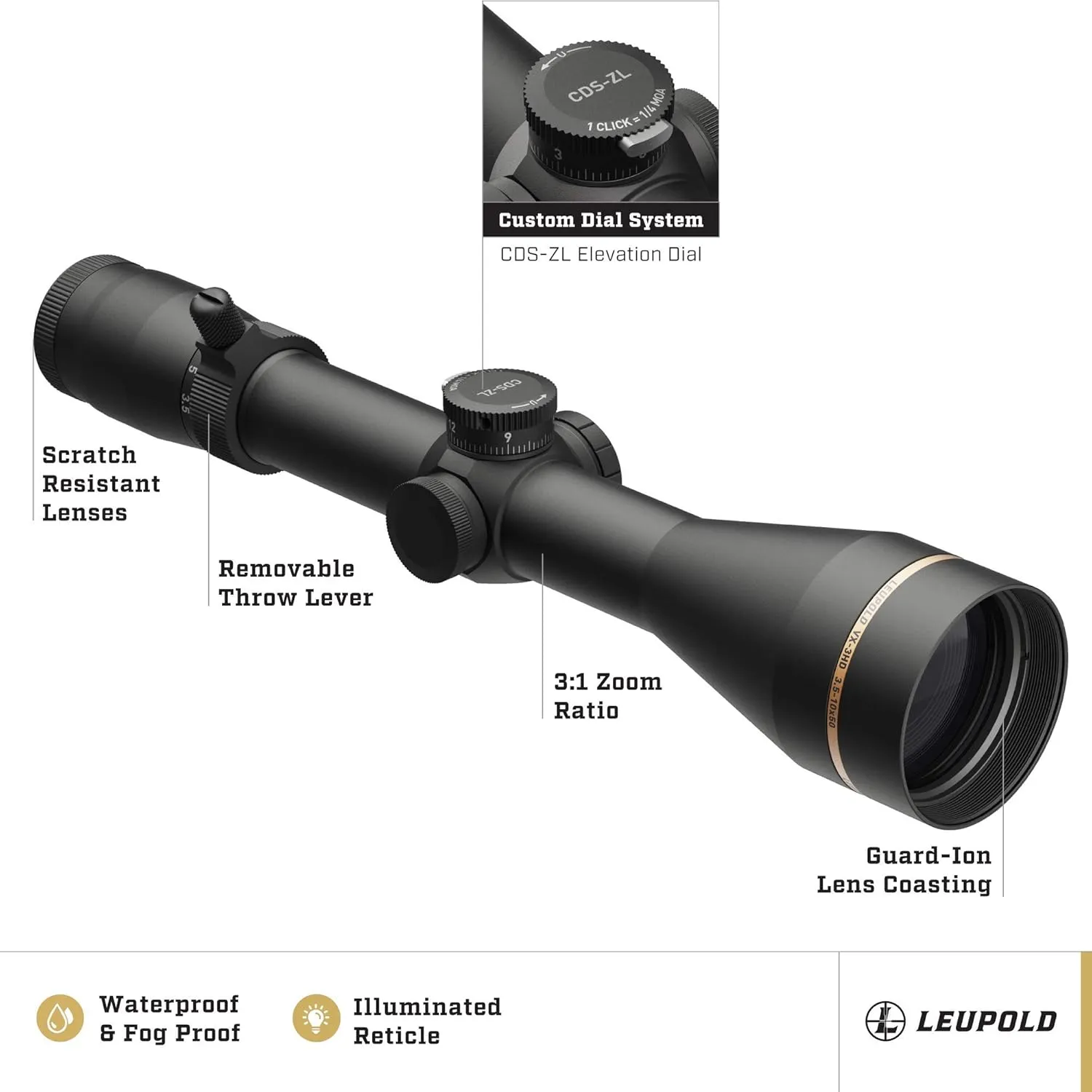 Leupold VX-3HD 3.5-10x50mm Riflescope