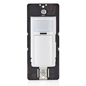 Leviton DOS02-LW Motion Sensor Light Switch, Motion Activated, Auto-On/Auto-Off or Manual-On, 2A, No Neutral Wire Required, Single Pole, White