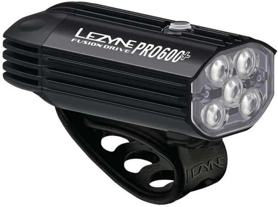 LEZYNE Fusion Drive Front Bicycle Light - Durable IPX7 Waterproof USB-C Rechargeable LED Bike Headlight with 3 Solid & 3 Flash Modes - Integrated Silicone Rubber Strap Mount - 500/600 Lumen Options