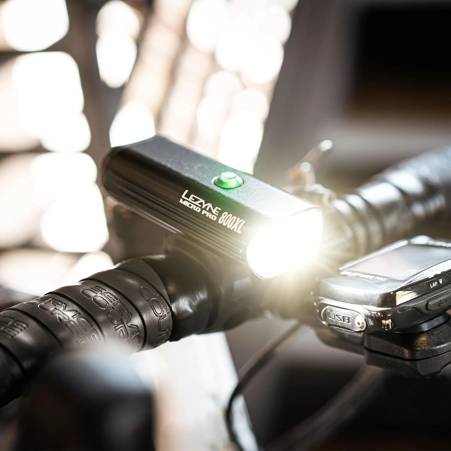 LEZYNE Micro Drive Pro Bicycle USB Rechargeable IPX7 White LED Front Light w/Multiple Solid & Flash Modes | Integrated Silicone Rubber Strap Mount - 800/1000 Lumens Options
