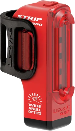 LEZYNE Strip Drive Pro Bicycle USB Rechargeable IPX7 Waterproof 270-Degree Visibility LED Rear Light w/Multiple Solid & Flash Modes | Silicone Rubber Mounting Strap Included - 300/400 Lumens Options