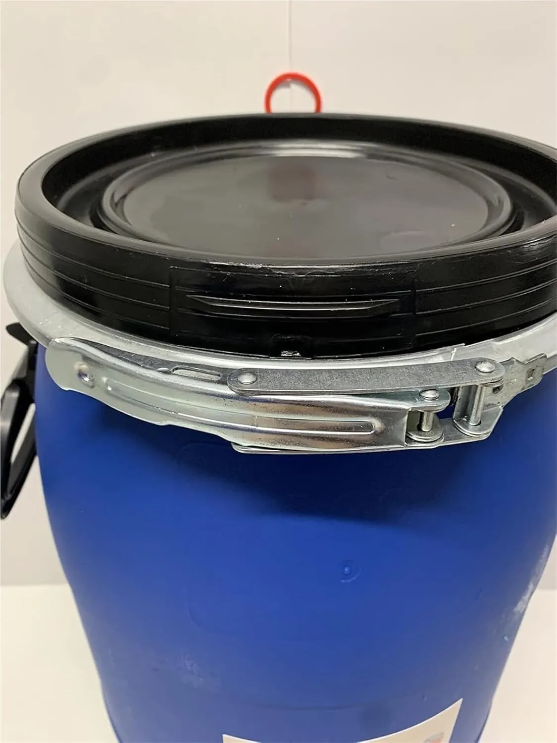 LICOME Large Plastic Blue Open Top Storage Barrel Drum Keg with Lid and Latch Ring,Food Grade for Shipping,Air Tight Industrial Storage Container