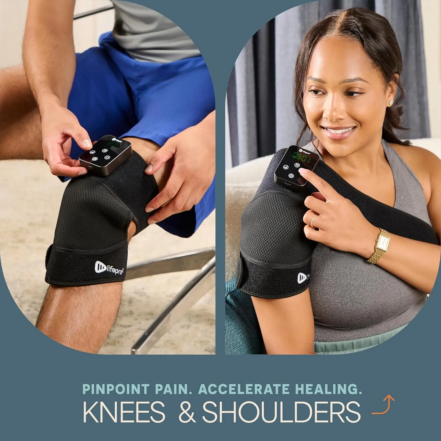 LifePro Red Light Therapy Knee Brace - Portable Infrared Device for Pain Relief, Stiffness, and Recovery - Ideal Knee Massager for Athletes and Active Lifestyles