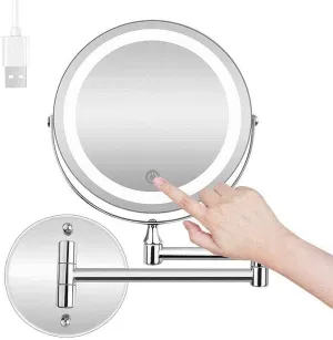 Light up Life& Makeup Mirror Wall Mount 10X Makeup Mirror Touch Sn, Double Source Vanity Mirror
