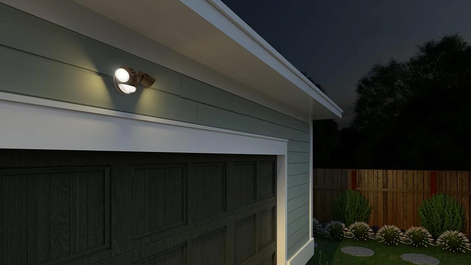Lithonia Lighting HGX LED 2RH ALO SWW2 120 PIR WH M2 HomeGuard Security Flood Lights 2150-2600 Lumens, 2-Light, Photocell Sensor and Motion Detection, White