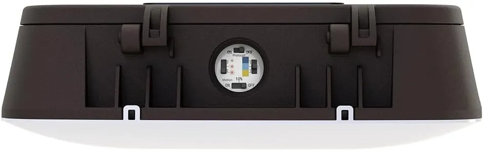 Lithonia Lighting Outdoor LED Canopy Light with Adjustable Lumen Output, Switchable Color Temperature 3000K/4000K/5000K, Photocell and Motion Sensor, Dark Bronze (CNY LED ALO SWW2 UVOLT PE PIR DDB M2)
