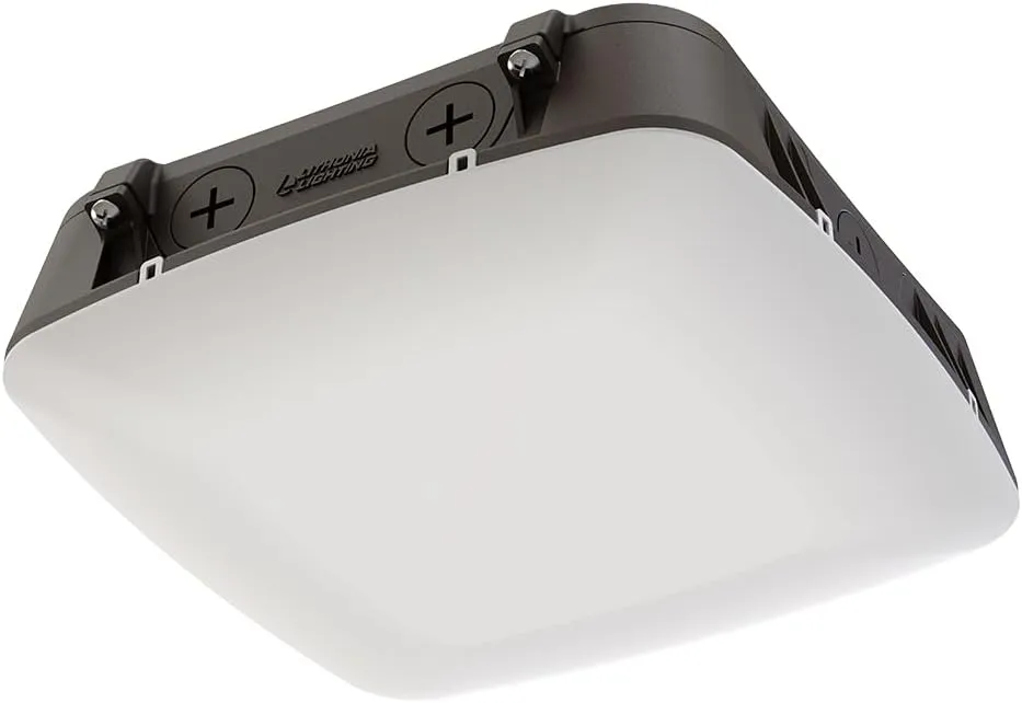 Lithonia Lighting Outdoor LED Canopy Light with Adjustable Lumen Output, Switchable Color Temperature 3000K/4000K/5000K, Photocell and Motion Sensor, Dark Bronze (CNY LED ALO SWW2 UVOLT PE PIR DDB M2)