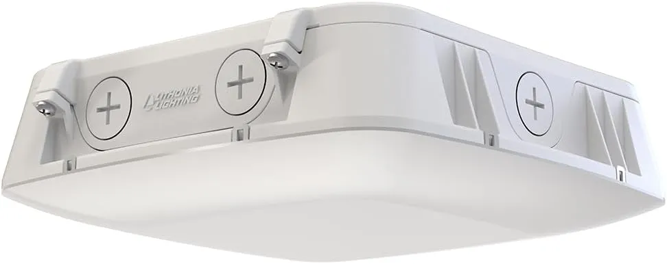 Lithonia Lighting Outdoor LED Canopy Light with Adjustable Lumen Output,Switchable Color Temperature 3000K/4000K/5000K, Photocell and Motion Sensor, White (CNY LED ALO SWW2 UVOLT PE PIR WH M2)