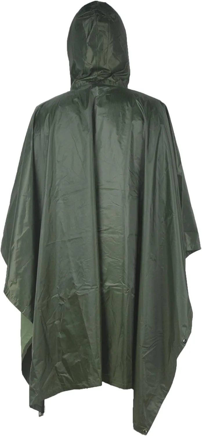 LOOGU Rain Poncho Waterproof Hooded Rain Coat Multi-Use Camo Shelter Ground Sheet for Hunting Camping Hiking