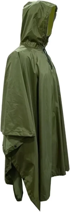 LOOGU Rain Poncho Waterproof Hooded Rain Coat Multi-Use Camo Shelter Ground Sheet for Hunting Camping Hiking