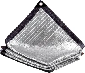 LOVE STORY 85% 10x20FT Aluminum Shade Cloth Reflective Sun Shade Cover Silver Tarp with Grommets for Car Garden Patio Kennel