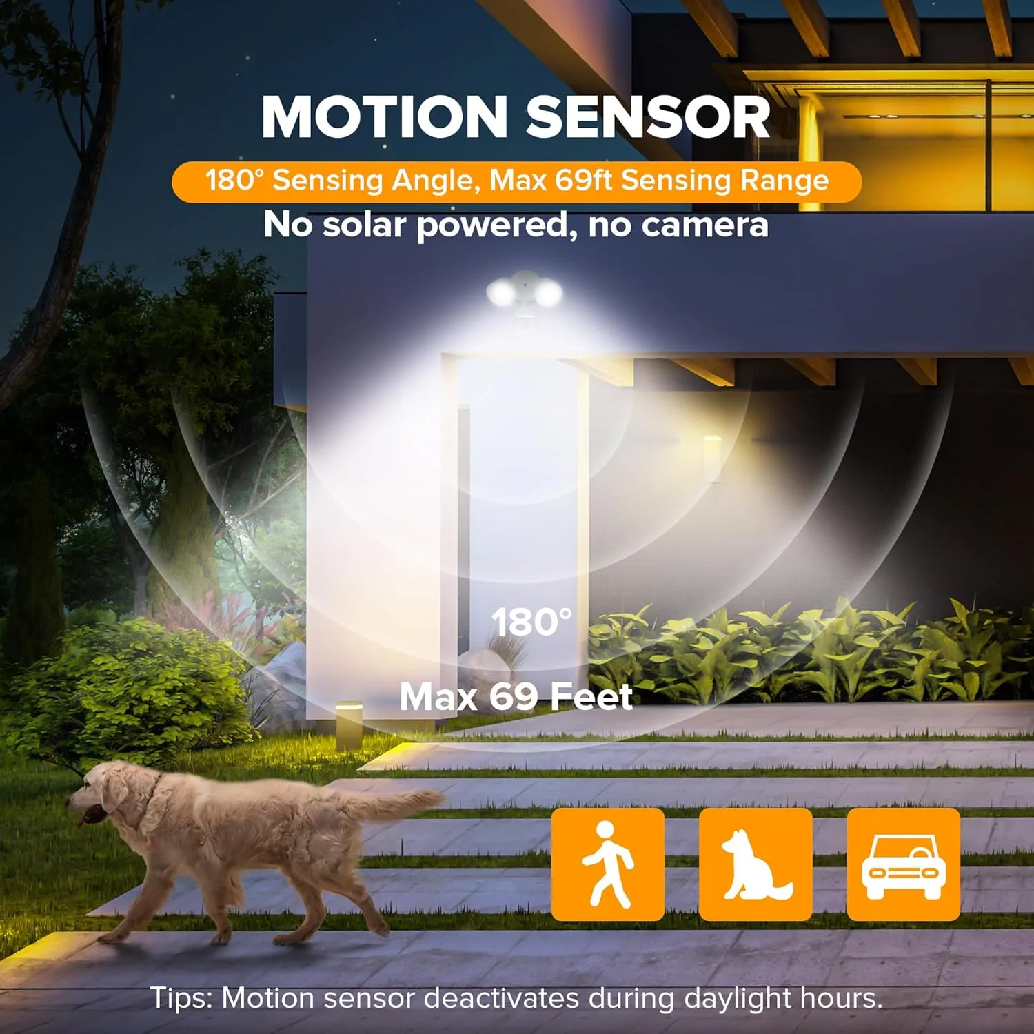 LUTEC 32W 3500 Lumen LED Security Lights Motion Sensor Light Outdoor, 5000K Daylight, IP65 Waterproof, Dusk to Dawn, Motion Detector Flood Light for Garage, Yard, Porch-White