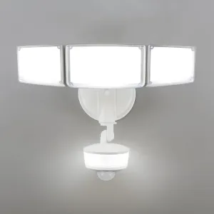 LUTEC 74W 8000 Lumen Motion Sensor Outdoor Lights, 5000K Daylight, IP65 Waterproof Flood Lights Outdoor with Night Light, Dusk to Dawn Motion Detector Security Lights for Outside Garage, Yard-White