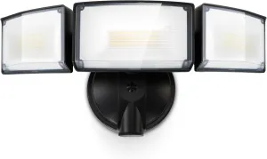 LUTEC 75W 8000 Lumen Floods Light Outdoor, Switch Controlled LED Security Lights with 3 Adjustable Heads, 5000K Daylight, IP65 Waterproof Exterior Flood Light for Outside Garage, Yard, Patio-Black