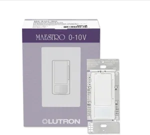 Lutron Maestro 0-10-Volt Dimmer Sensor Switch, 8A, 120-277-Volt/Single-Pole or 3-Way, Neutral Wire Optional, MS-Z101-WH, White