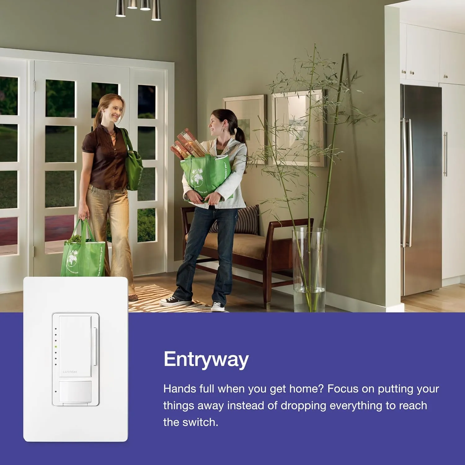 Lutron Maestro Motion Sensor Dimmer Switch for Bathroom, Garage, Laundry Room, and Closet, Occupancy and Vacancy Sensor, Single-Pole/Multi-Location, No Neutral Req, MSCL-OP153M-AL, Almond