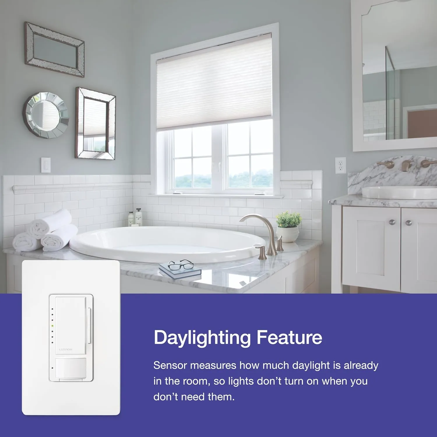 Lutron Maestro Motion Sensor Dimmer Switch for Bathroom, Garage, Laundry Room, and Closet, Occupancy and Vacancy Sensor, Single-Pole/Multi-Location, No Neutral Req, MSCL-OP153M-AL, Almond
