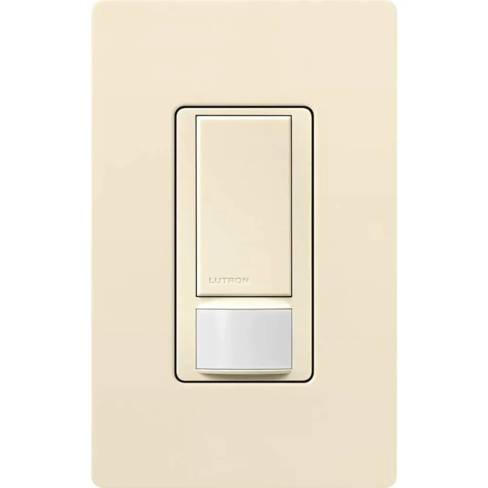 Lutron Maestro Motion Sensor Light Switch for Bathroom, Garage, Laundry Room, and Closet, for Any Light Bulbs, Occupancy and Vacancy Sensor, Single-Pole Only, No Neutral Required, MS-OPS2-BI, Biscuit