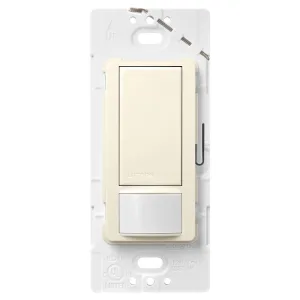 Lutron Maestro Motion Sensor Light Switch for Bathroom, Garage, Laundry Room, and Closet, for Any Light Bulbs, Occupancy and Vacancy Sensor, Single-Pole Only, No Neutral Required, MS-OPS2-BI, Biscuit