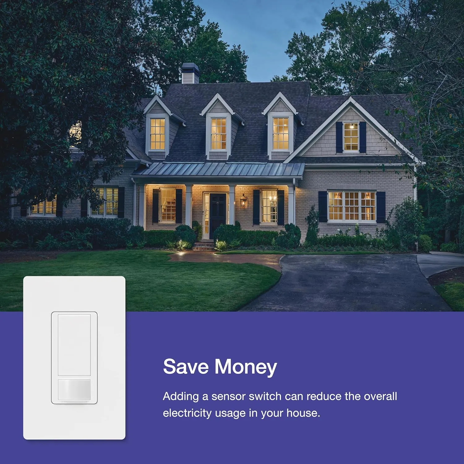Lutron Maestro Motion Sensor Light Switch for Bathroom, Garage, Laundry Room, and Closet, for Any Light Bulbs, Occupancy and Vacancy Sensor, Single-Pole Only, No Neutral Required, MS-OPS2-BI, Biscuit