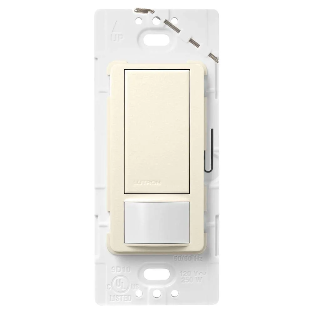 Lutron Maestro Motion Sensor Light Switch for Bathroom, Garage, Laundry Room, and Closet, for Any Light Bulbs, Occupancy and Vacancy Sensor, Single-Pole Only, No Neutral Required, MS-OPS2-BI, Biscuit
