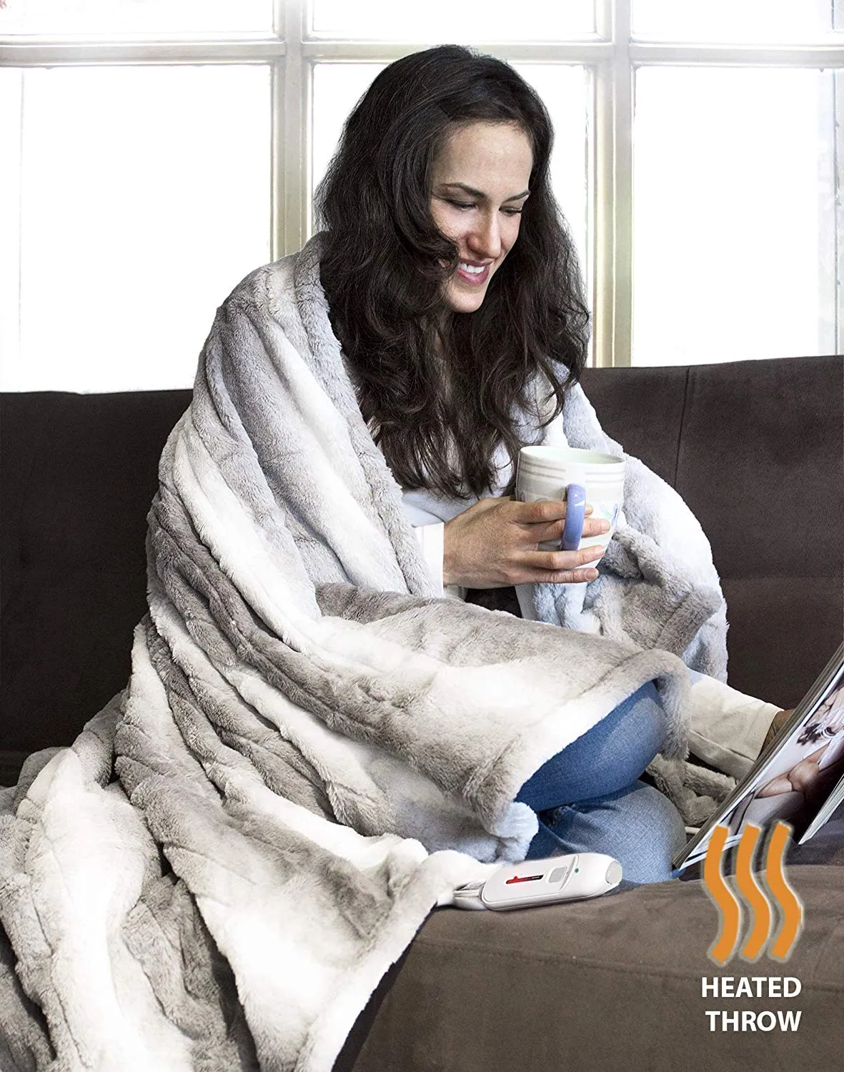 Luxe Classic Heated Faux Fur Throw | 50"x60"