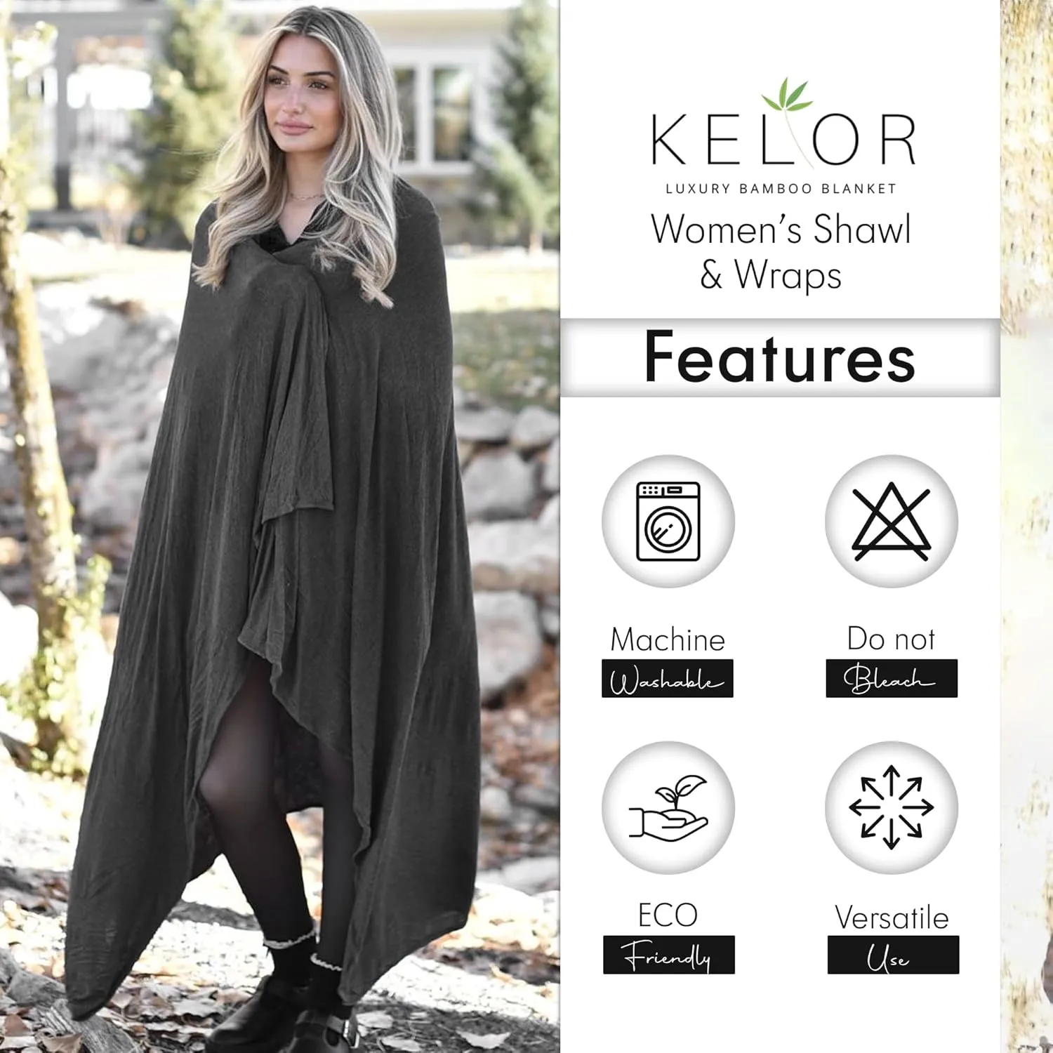 Luxury Cooling Travel Blanket - Stretchy, Lightweight Soft & Breathable Shawl Wraps for Women