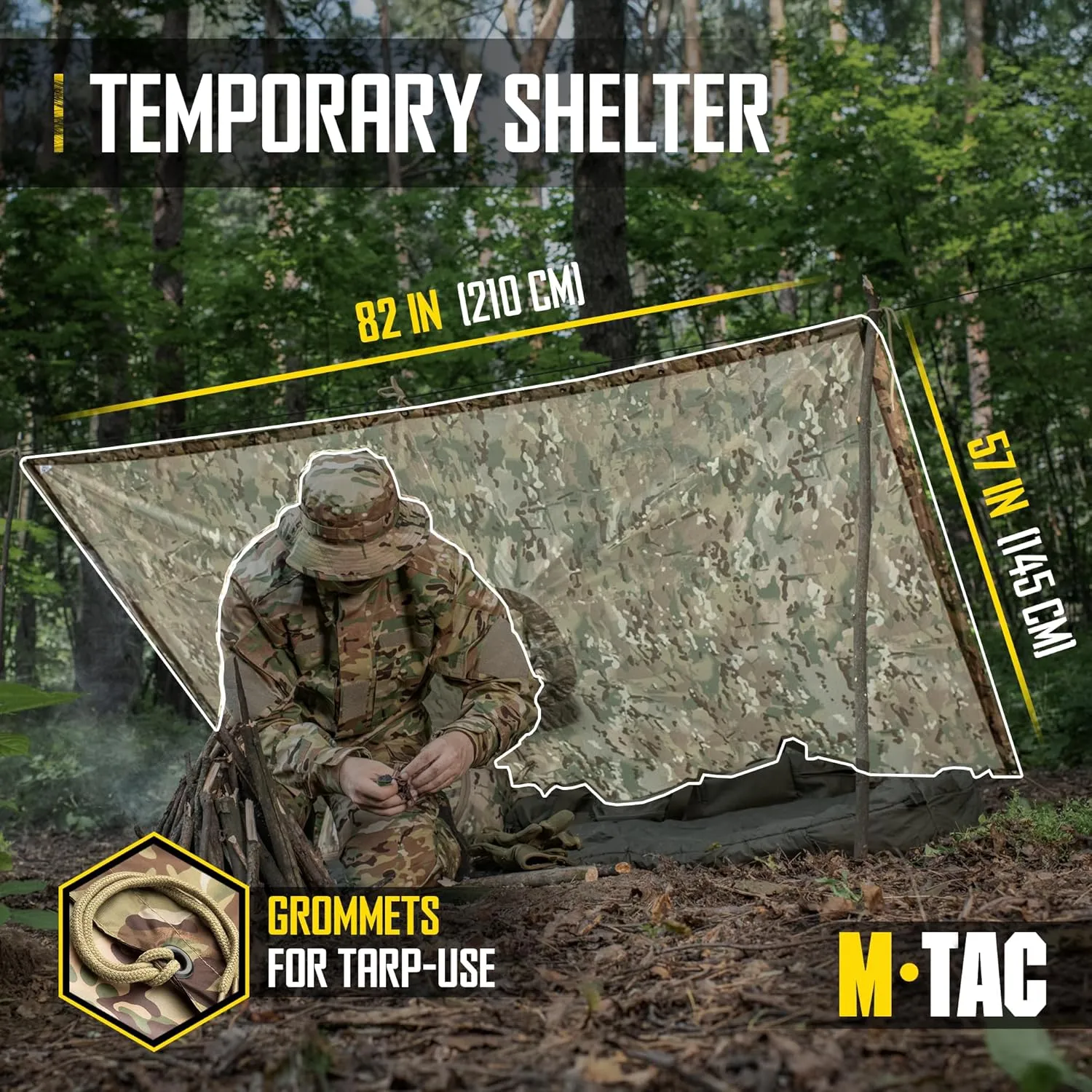 M-Tac Tactical Rain Poncho - Army Military Poncho Shelter - Waterproof Ripstop Camping Hiking Outdoor Hunting Rain Ponchos