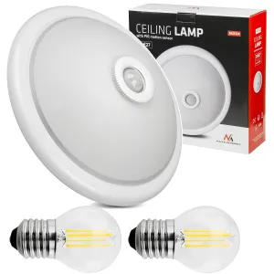 Maclean PIR sensor plafond, ceiling mounted, with LED light source, 2x max. 40W, E27, 220-240V~ 50/60Hz, MCE324   2xMCE283
