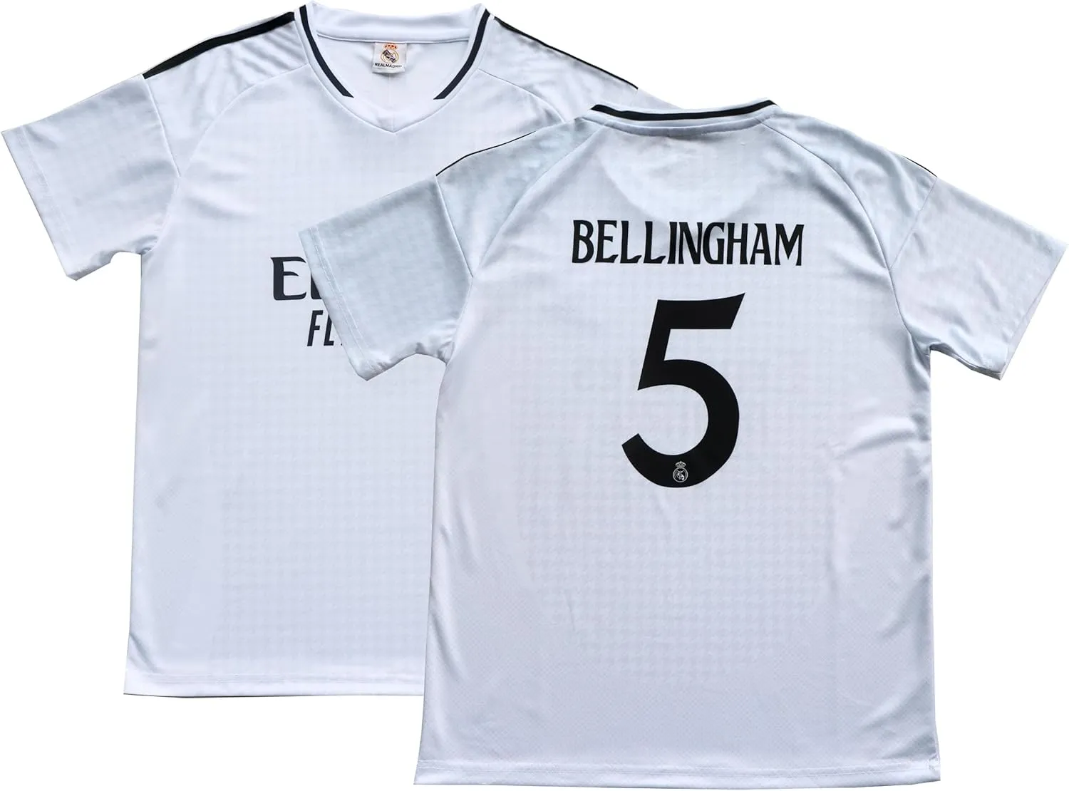 Madrid Home New Bellingham No #5 Kids Soccer Jersey Kit Shorts Socks Set Youth Sizes