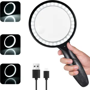 Magnifying Glass with Light, 30x 60x Magnifying Glass for Reading Lighted - 33 LEDs Magnifying Glass Magnifier Magnifier with Light