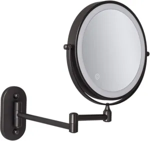 Makeup Mirror Wall Mounted Makeup Mirror 5X Magnification Double Sided Folding LED Bathroom Mirror with 3 Color Lights Retractable 360° Swivel Illuminated Vanity Mirror, USB Rechargeable, 8 Inch ( Col