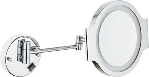 Makeup Mirror with Lights and 3X Magnification Chrome LED Wall Mounted Bathroom Vanity Mirror 360° Swivel Extendable Shaving Mirror Hardwired (Color : Plug in)