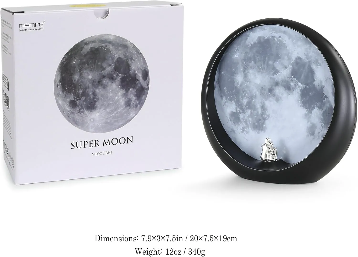mamre Super Moon Lamp Dimmable Nightlight Unique Gift for Him/Her-Snguule Lovers Sitting Under The Super Moon
