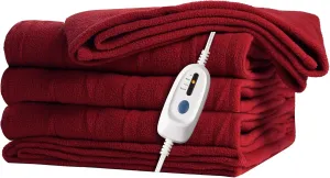 McJaw Electric Heated Blanket 72"x 84" Full Size, 4 Heating Levels and 10-Hour Auto Off, Lightweight and Breathable - Burgundy