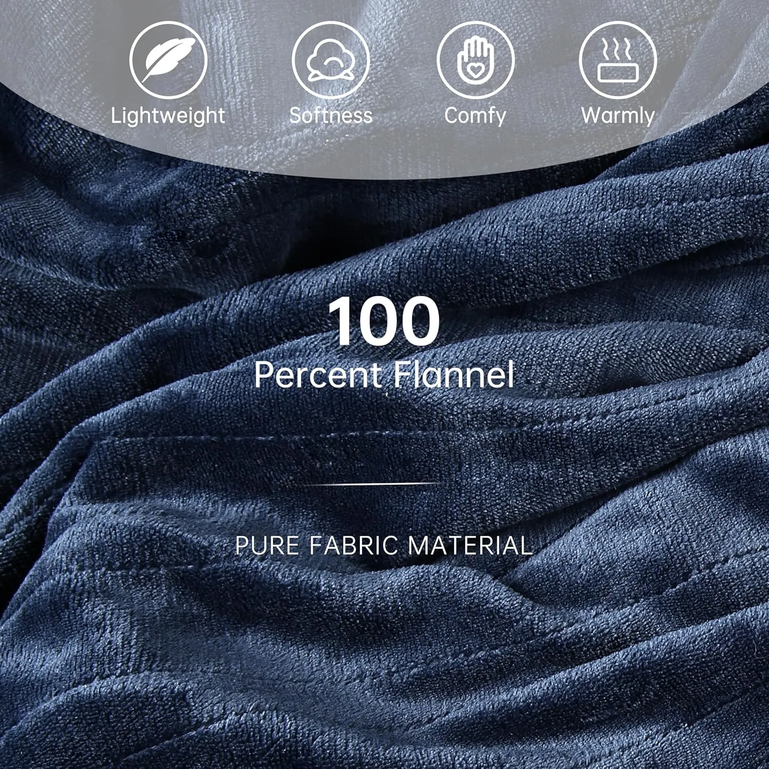 McJaw Electric Heated Blanket 72"x 84" Full Size, 4 Heating Levels and 10 Hours Auto Off, Lightweight and Breathable - Dark Blue