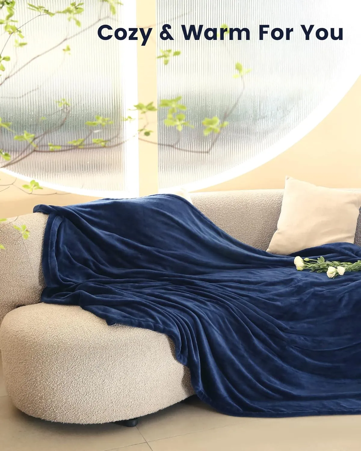 McJaw Electric Heated Blanket 72"x 84" Full Size, 4 Heating Levels and 10 Hours Auto Off, Lightweight and Breathable - Dark Blue