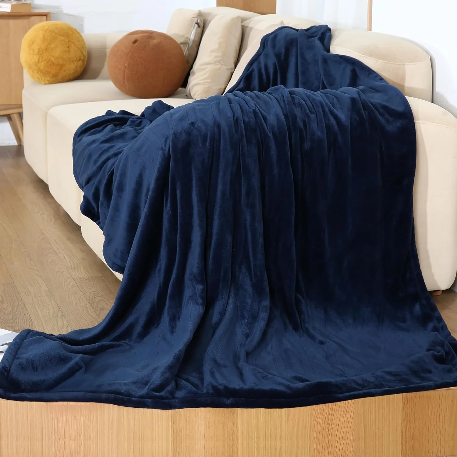 McJaw Electric Heated Blanket 72"x 84" Full Size, 4 Heating Levels and 10 Hours Auto Off, Lightweight and Breathable - Dark Blue